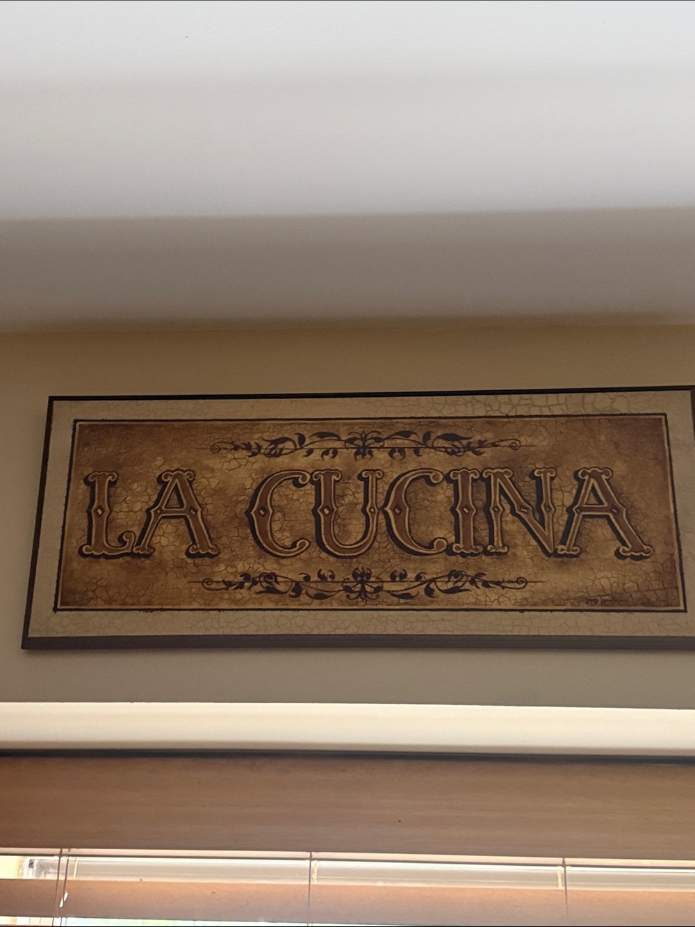La Cucina Wall Sign - Rustic Brown Kitchen Art